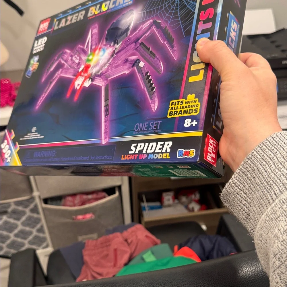 Lazer Blocks Spider Light Up Model - Purple